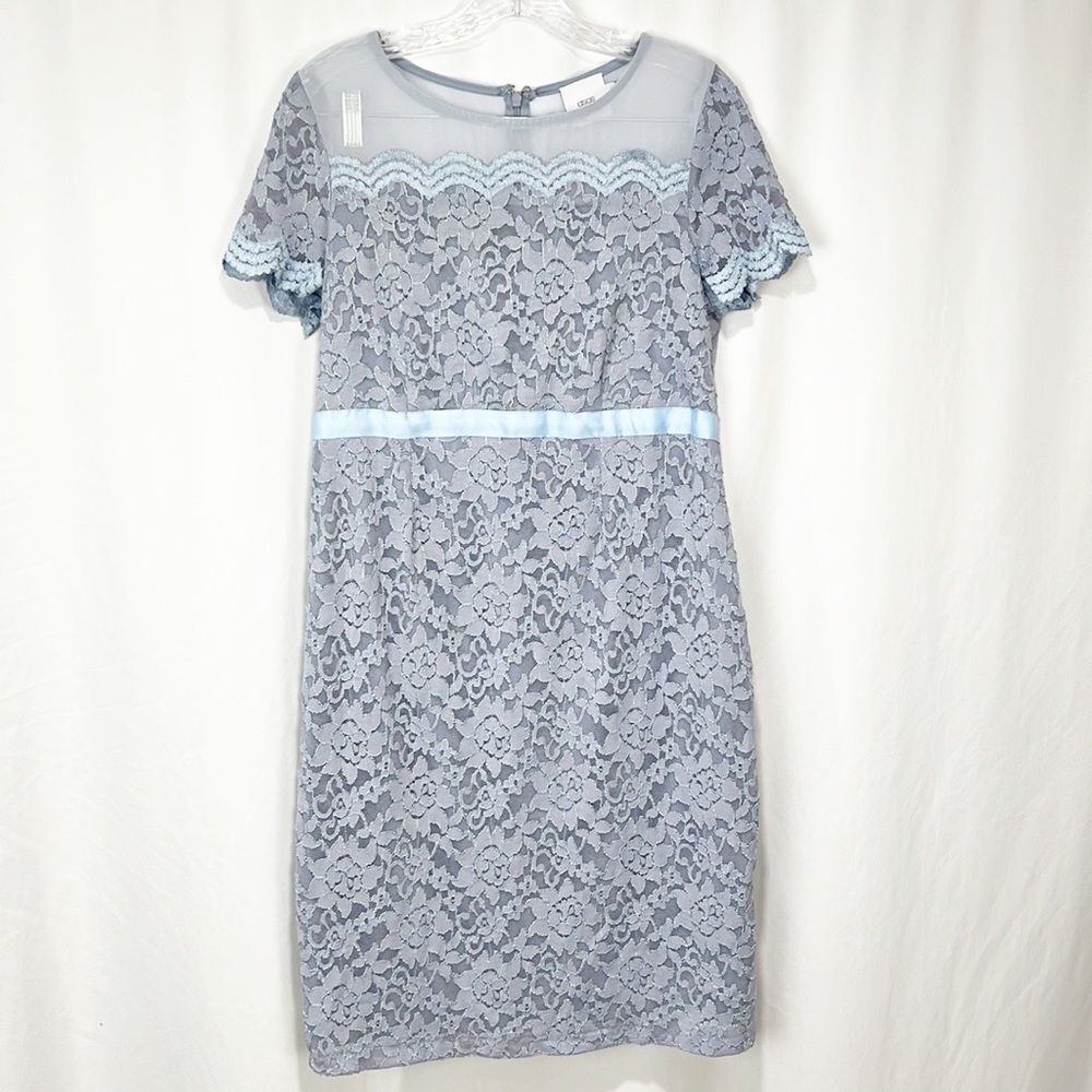 ASOS Maternity Exclusive Lace Bodycon Dress With Ribbon Detail Blue size 8 - Picture 10 of 10